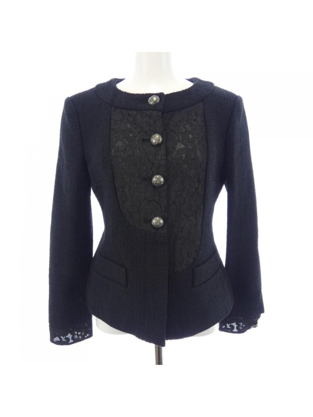 Chanel Collarless Jacket Black